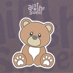 Bear Cookie Cutter, Teddy Bear Head, Sitting Bear, or Bear Body (Cookie, Fondant, and Clay Cutter)