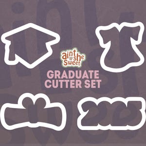 Graduation Cookie Cutter Set | Graduation Cap, Gown, Diploma, 2025 Number | Congrats 2025 Graduate | FAST SHIPPING!