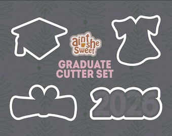 Graduation Cookie Cutter Set, 2026 Graduate - Cap, Gown, Diploma, 2026 Number - FAST SHIPPING!