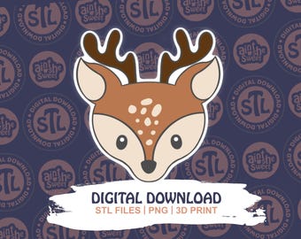 Deer Cookie Cutter STL File | Forest Animal Cookie Cutter | Woodland Deer Digital File | 3D Print Cookie Cutter | INSTANT DOWNLOAD