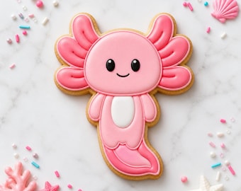 Cortador de galletas con forma de salamandra axolotilo, pez caminante mexicano (cortador de galletas, fondant y arcilla) - ¡ENVÍO RÁPIDO!