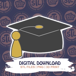Graduation Cap STL | Graduation Party & Party Favors | Class of 2025 | 3D Print Cookie Cutter Digital File | INSTANT DOWNLOAD