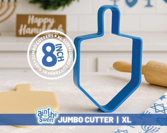 Cortador de galletas Dreidel GRANDE, cortador de galletas de Hanukkah, repostería para las fiestas judías, cortador gigante del Festival de las Luces, fiesta de Janucá - ¡7,5 pulgadas!