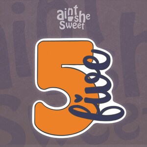 Number Five Cookie Cutters with Handwritten Script Lettering for 5th Birthday Party (Cookie, Clay, and Fondant Cutter)