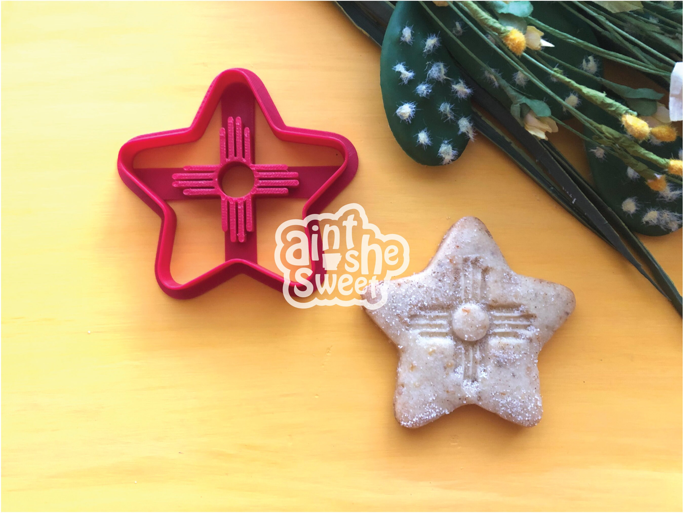 Star Zia Cookie Cutter Biscochito Cutter With Southwest Stamp Etsy