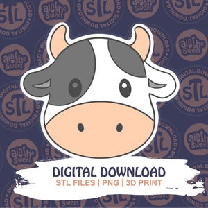 Cow Cookie Cutter STL, Barnyard Theme, Farm Animal - 3D Print Cookie Cutter Digital File - INSTANT DOWNLOAD