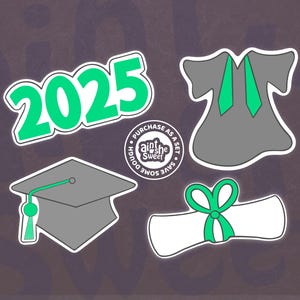 Graduation Cookie Cutter Set with Diploma | Class of 2025 | Cap & Gown | Diploma | 3D Printed Cookie Cutter