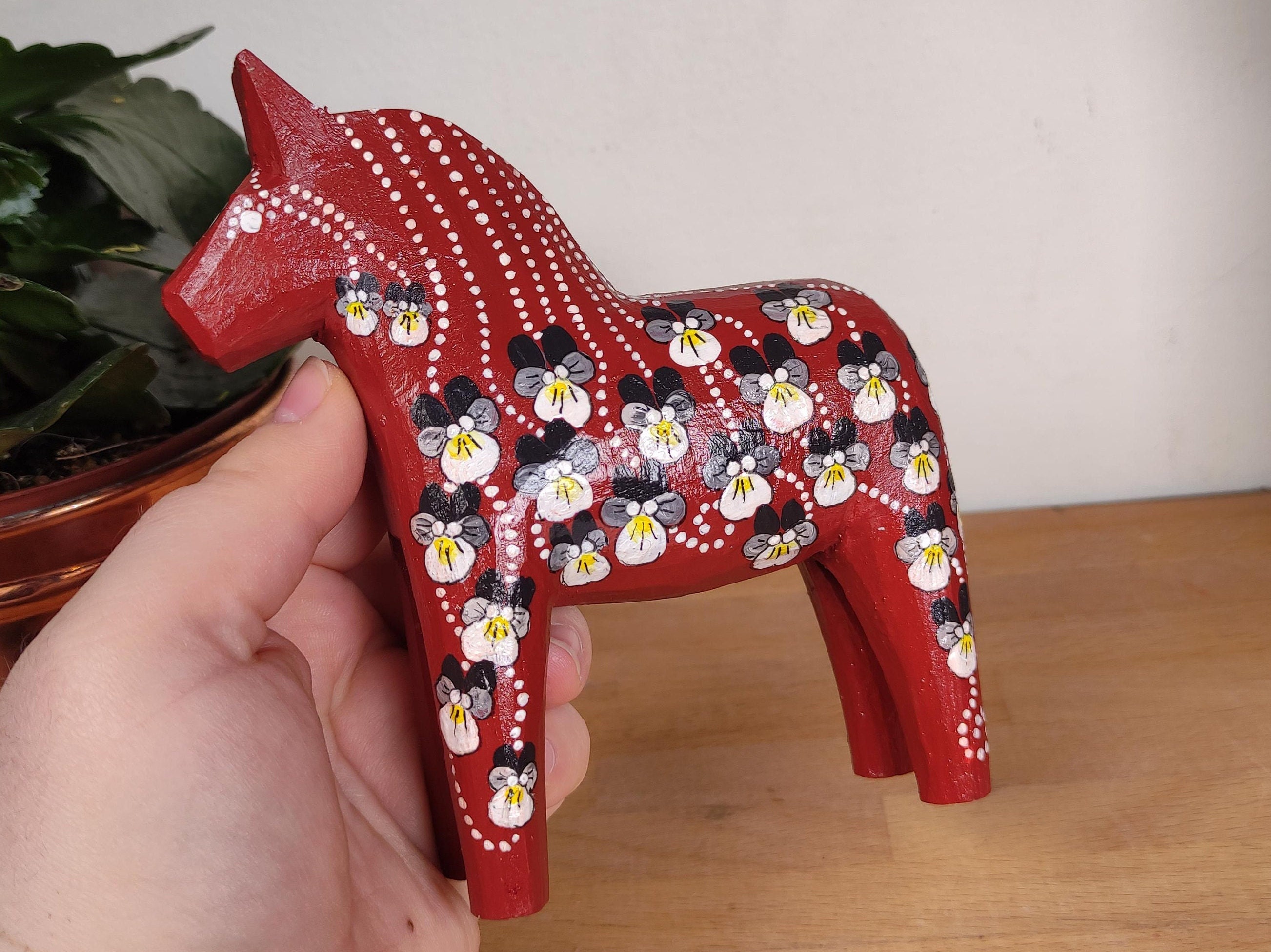 UNIQUE RARE Red Brown Dala Horse - Dalarna - Swedish Design