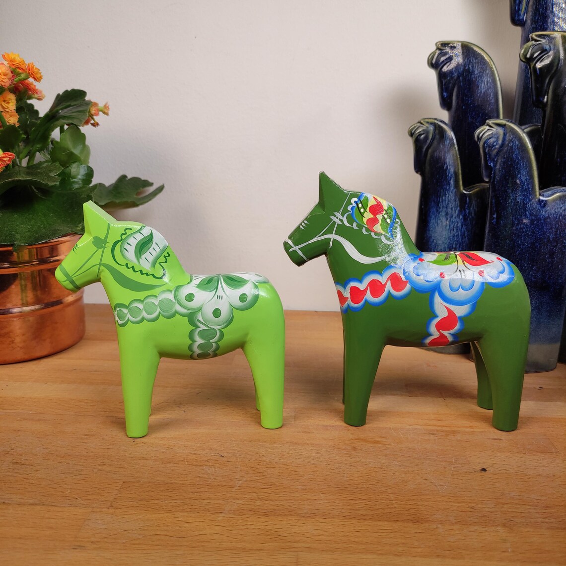 SUPER Rare Green Natural Horse Dala Horse Handmade Made Etsy