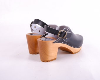 Swedish Clogs DINA Brown Sandals Moccasins Wooden Women Clogs