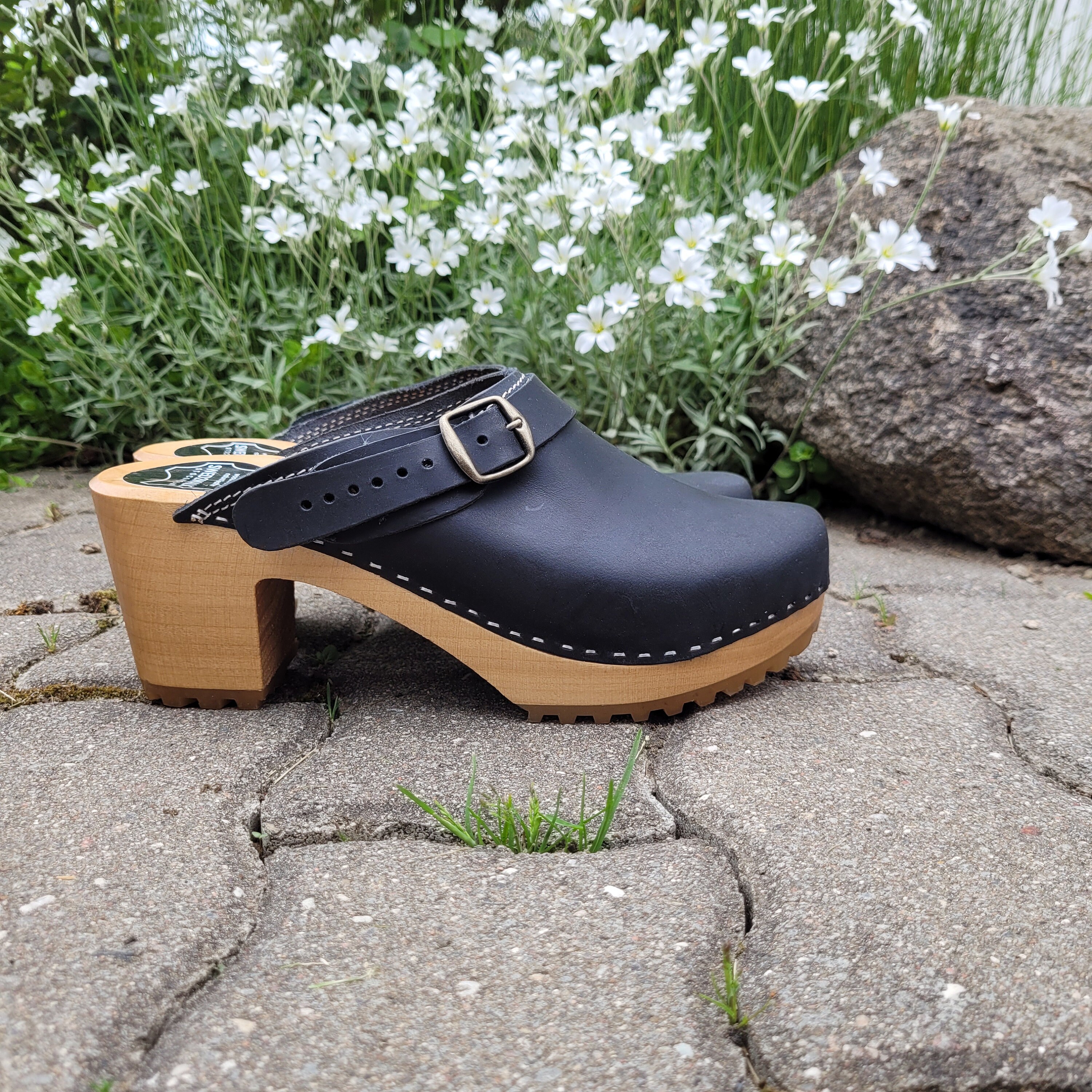 LOTTA’S From Stockholm Swedish Black Leather and Wooden Clogs-EUR 44/US Women’s Lotta from Stockholm Heels for Women for sale | eBay main image 2
