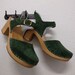 Swedish Clogs - ESTELLE  -  Sandals Moccasins Wooden Women clogs Leather Clog Womens clogs Boots Womens Wood brown wooden clogs green suede 