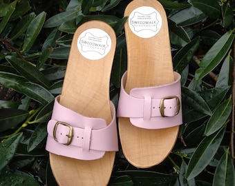 Swedish Clogs - MIA - Moccasins Wooden Sandals Women clogs Leather Clog Women clogs Boots womens Wood pink wooden  clogs slip on mules