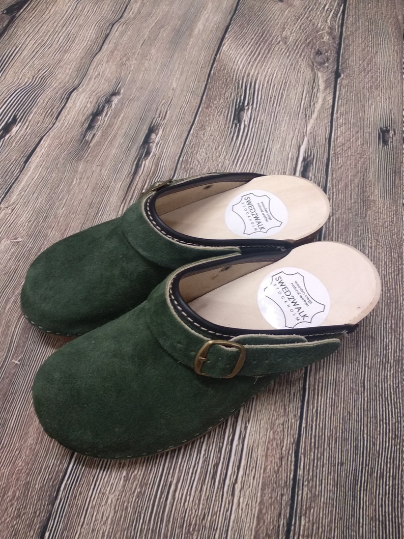 Sandals Moccasins Wooden Women clogs Leather Clog Womens clogs Boots Womens Wood brown BONDA green Swedish Clogs