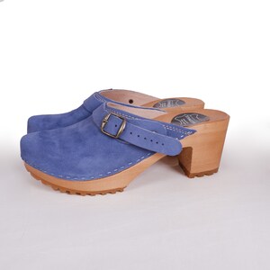 Svenska Träskor - LOTTA röd - Sandaler Mockasiner Trä Damträskor Läderträskor Damträskor Stövlar Dam Trä nubuck mocka högklackade skor blå JEANS BLUE