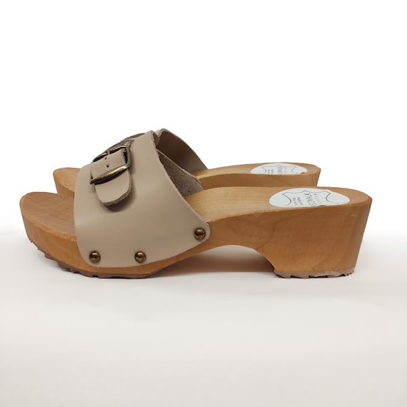 Swedish Clogs MIA Sandals Moccasins Wooden Women Clogs Leather