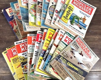 Lot of 21 POPUAR MECHANICS Magazine 1949-68 Most 1960 1961 1962 Science Cars Vintage Ads