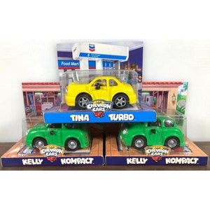 Lot of 3 Vintage CHEVRON CARS Sealed New In Box (2) Kelly Kompact (1) Tina Turbo