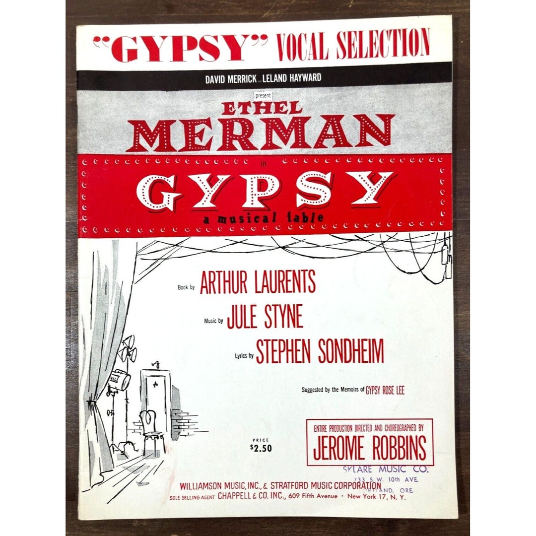 Gypsy ETHEL MERMAN Song Book Sheet Music BROADWAY Musical Stephen