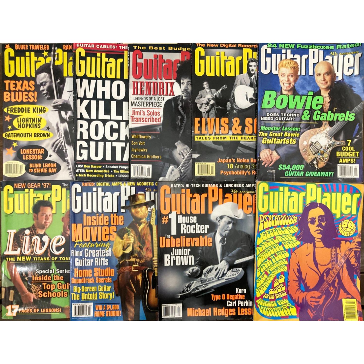 Lot (9) Guitar Player Magazine 1997 Jimi Hendrix Freddie King David Bowie Elvis