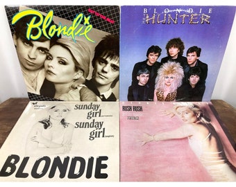 BLONDIE Vinyl Lot 2 LPs 2 SINGLES 12" Eat To The Beat Sunday Girl Rush Hunter EX 80s