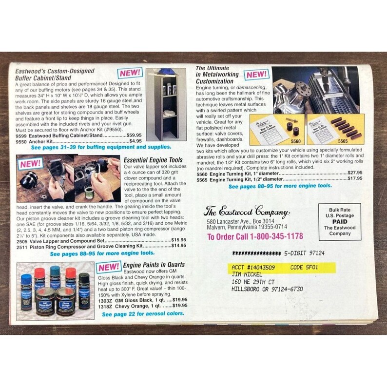 Vintage the EASTWOOD COMPANY 1995 Parts CATALOG 1934 Ford Woody Hot Rod