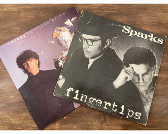 SPARKS Vinyl Lot In Outer Space LP Album & Fingertips 12" Single Record VG+