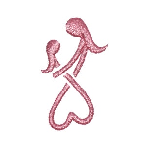 Infinity Heart Mother Daughter Embroidery Design - Instant Download