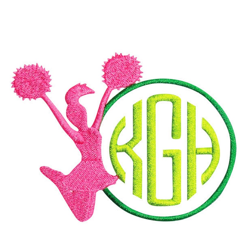 Cheerleading Monogram Frame Embroidery Designs Instant Etsy