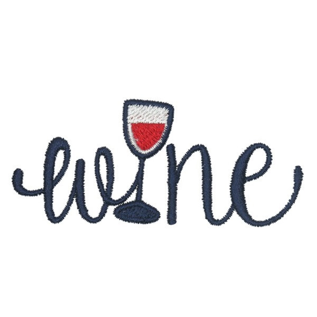 Wine Glass Embroidery Design Instant Download Etsy