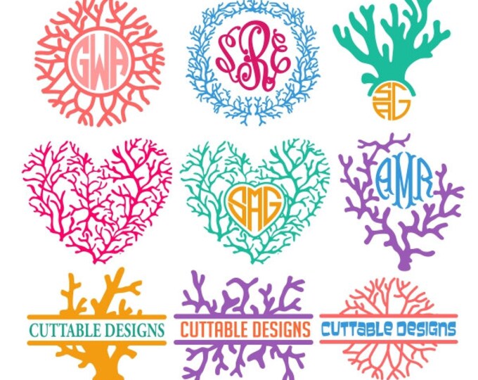 Coral Frame Cuttable Design PNG DXF SVG & Eps File for Silhouette Cameo ...