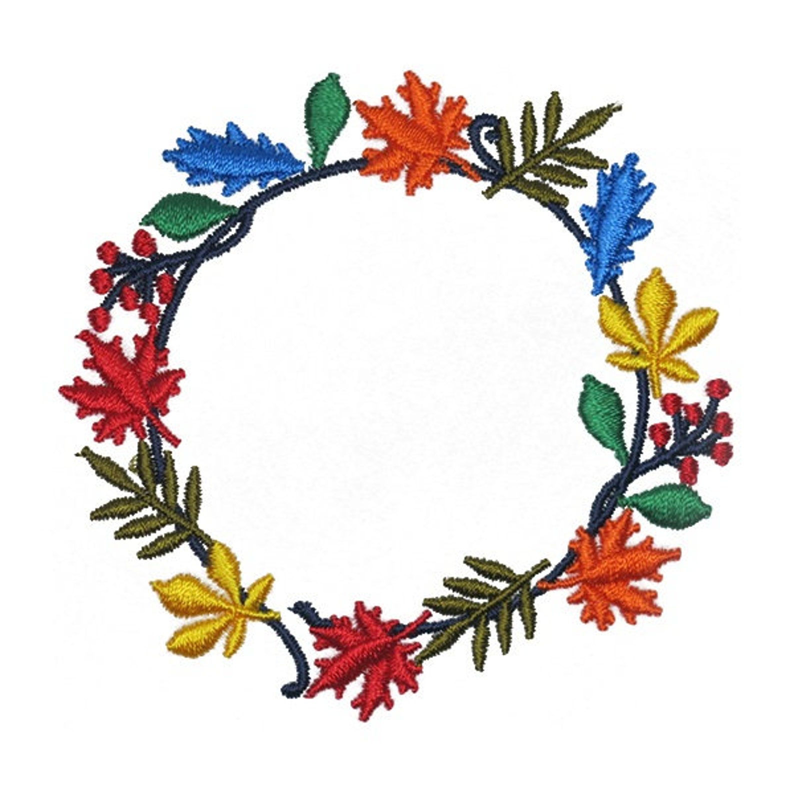 Fall Wreath Machine Embroidery Design INSTANT DOWNLOAD Etsy