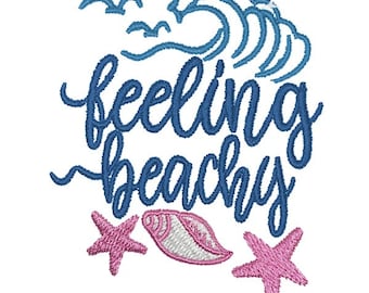 Feeling Beachy Embroidery Design - Instant Download