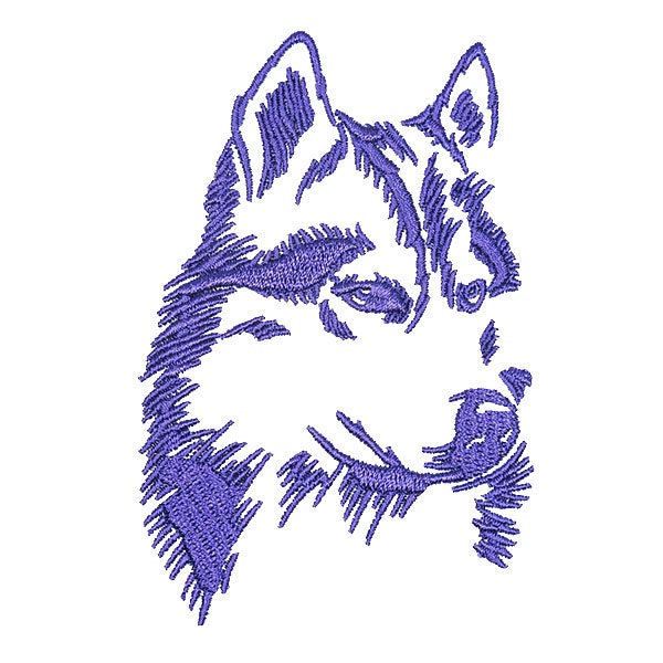 Husky Embroidery Design - Instant Download