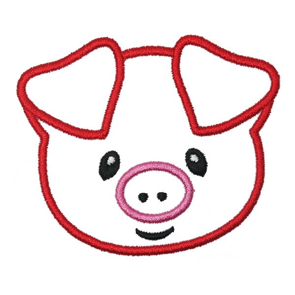 Cute Pig Applique Embroidery Design Instant Download Etsy