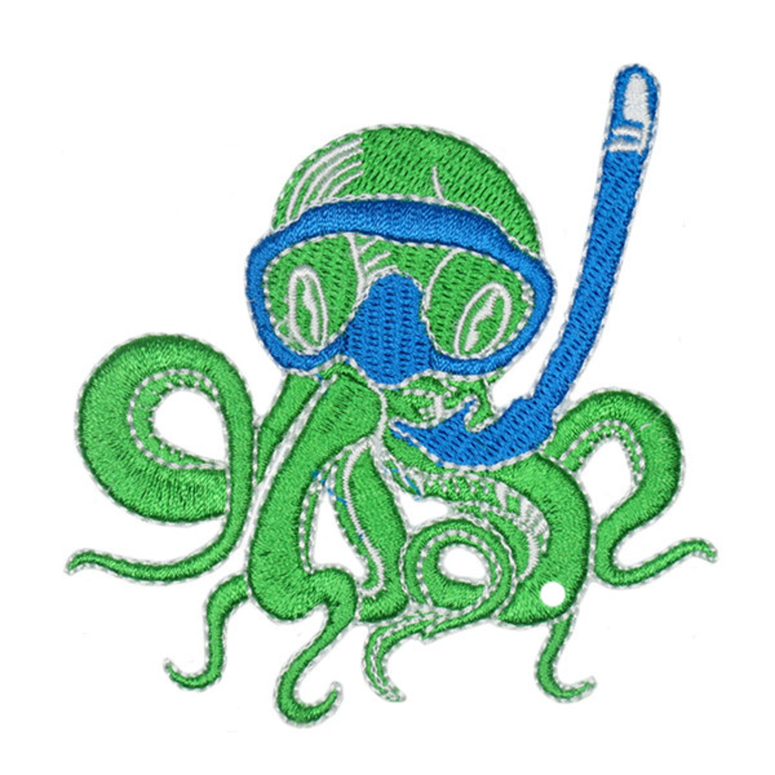 Diving Octopus Embroidery Design Instant Download Etsy