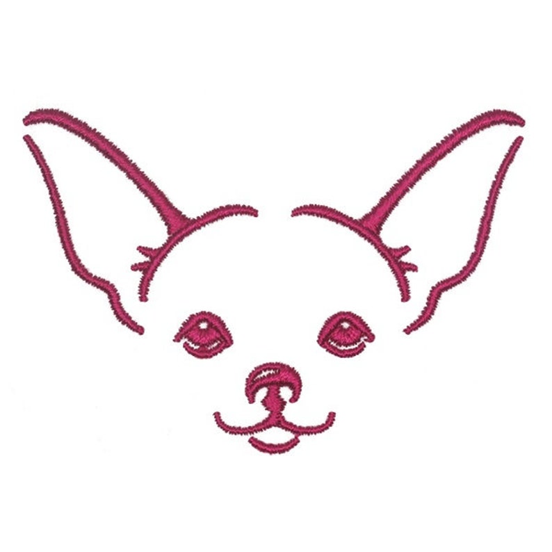 Chihuahua Dog Face Embroidery Design Instant Download Etsy