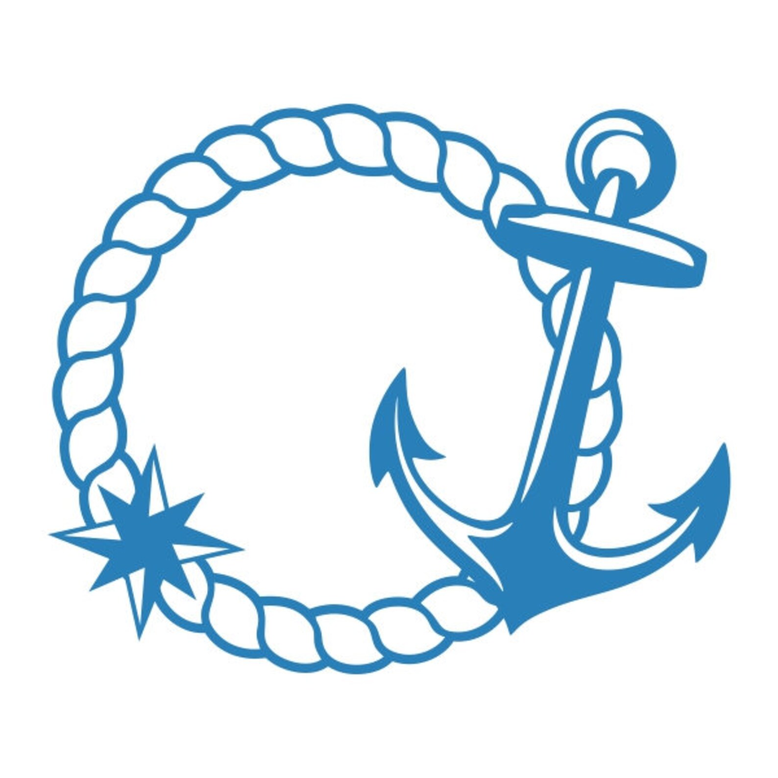 Rope and Anchor Cuttable Design PNG DXF SVG & Eps File for | Etsy