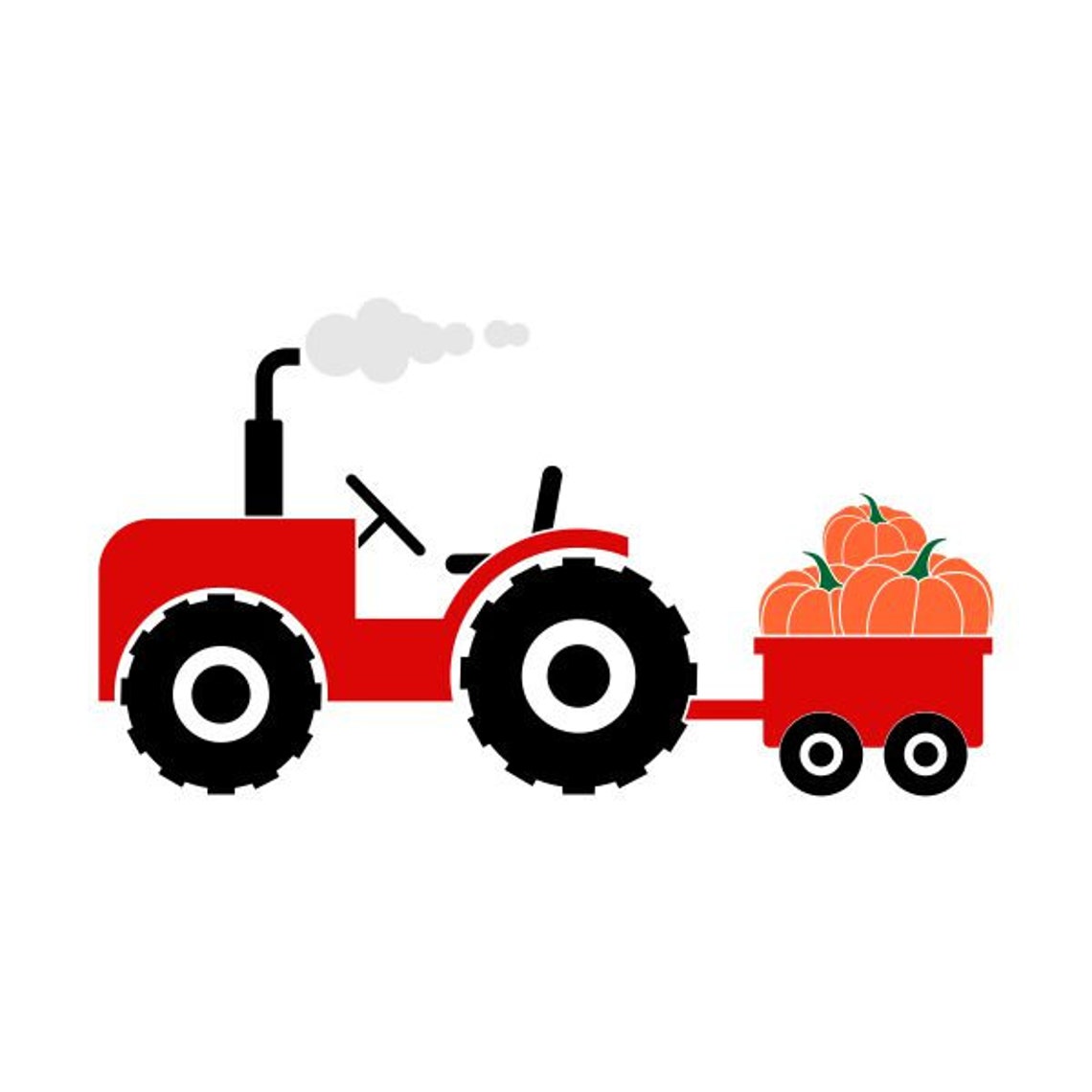 Pumpkin Tractor Cuttable Design PNG DXF SVG & Eps File for | Etsy