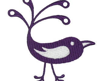 Doodle Vogel Stickerei Design - Instant Download