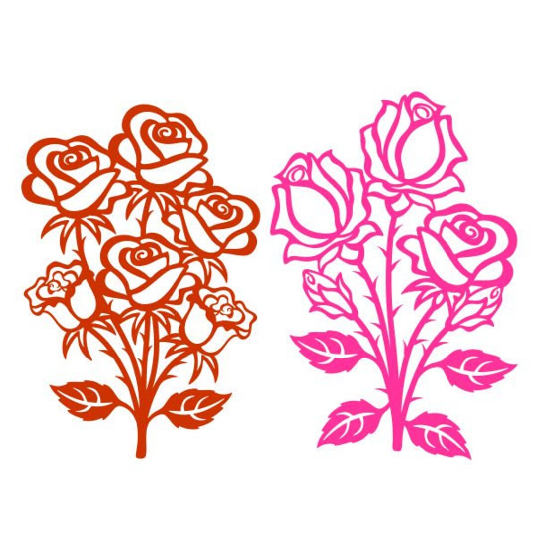Buy Rose Decal Cuttable Design PNG DXF SVG & Eps File for Silhouette ...