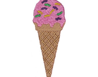 Ice Cream Cone Embroidery Design - Instant Download