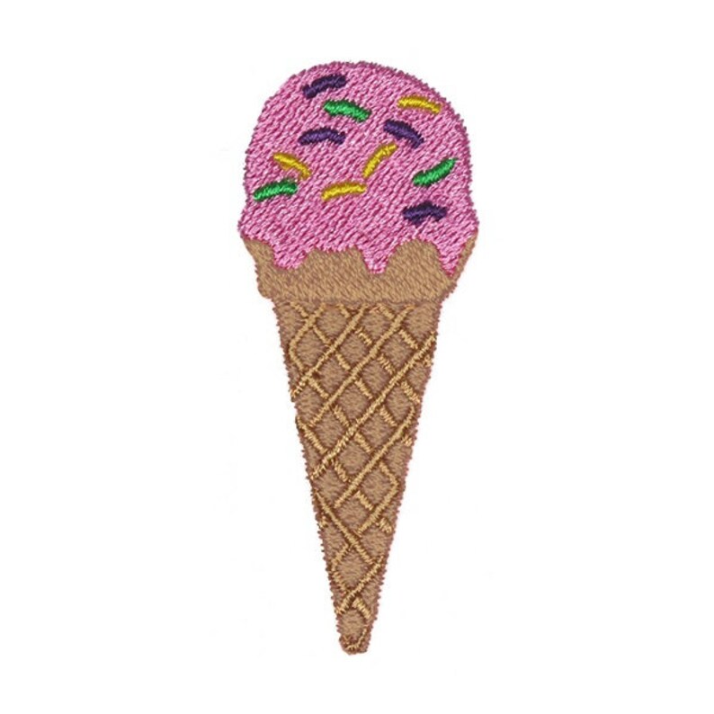 Ice Cream Cone Embroidery Design Instant Download Etsy