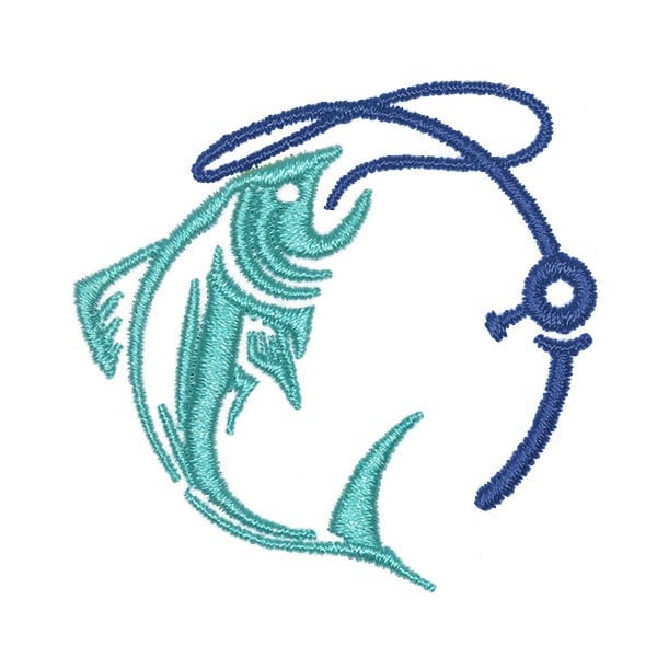 Fishing Rod Embroidery Design - Instant Download