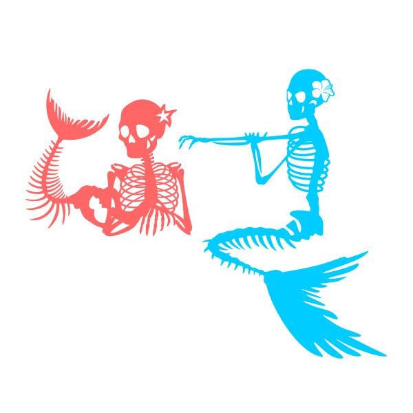 Mermaid Skeleton Cuttable Design PNG DXF SVG & eps File for Silhouette Cameo and Cricut