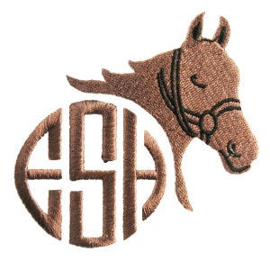 Horse Monogram Embroidery Frame - Instant Download