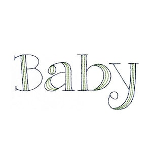 Baby Sketch Monogram Machine Embroidery Font 3 Sizes 2" 3" and 4" - INSTANT DOWNLOAD