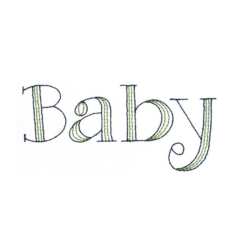 Baby Sketch Monogram Machine Embroidery Font 3 Sizes 2 Etsy