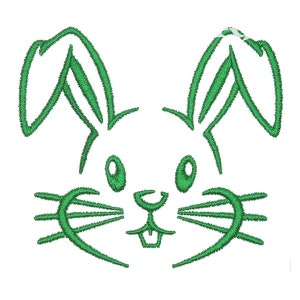 Cute Bunny Face Embroidery Design - Instant Download