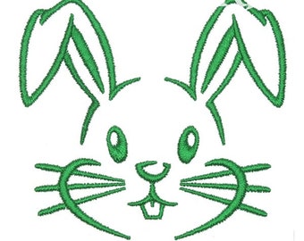 Cute Bunny Face Embroidery Design - Instant Download